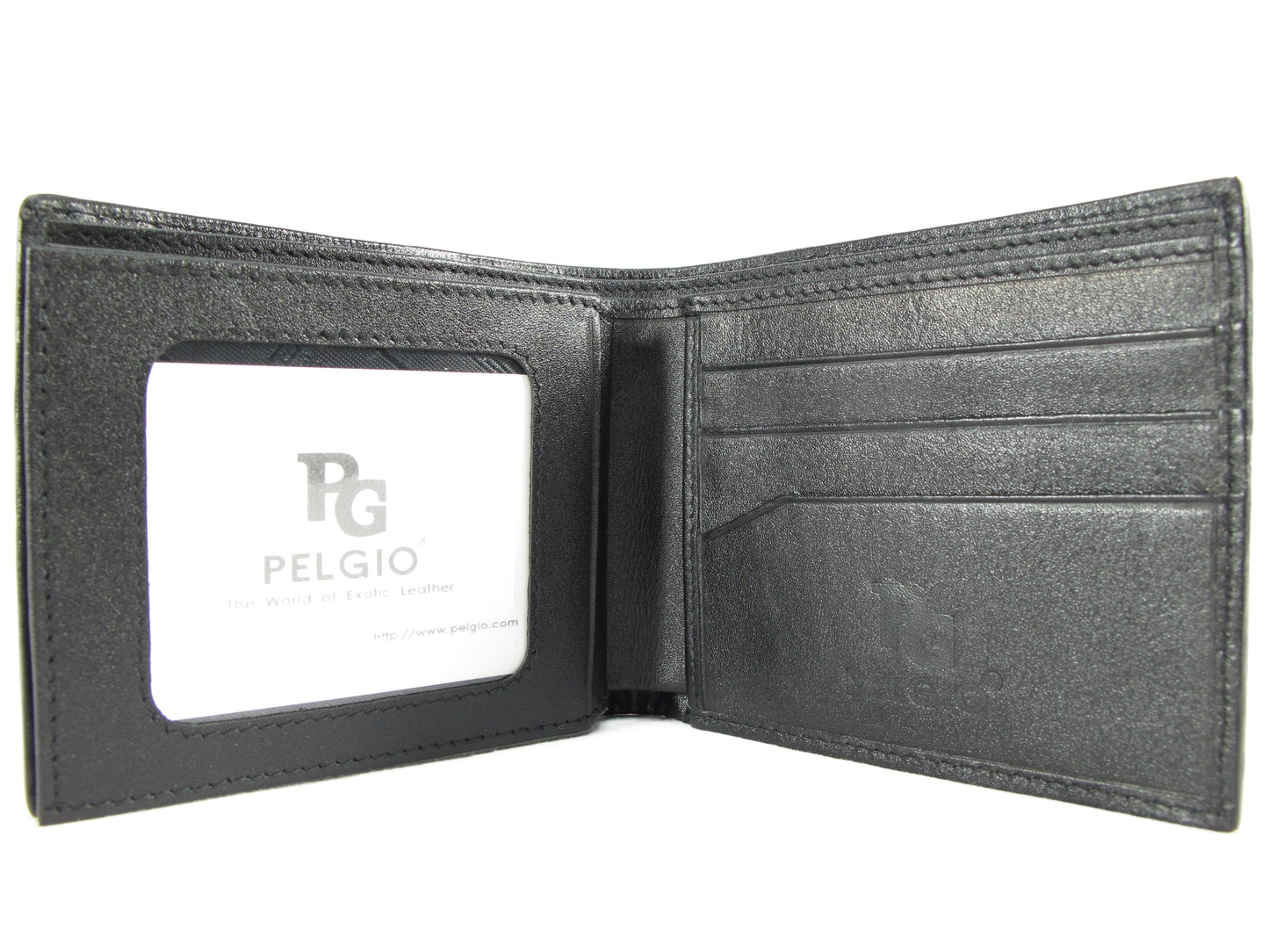 Genuine Caiman Crocodile Head Bump Skin Leather Bifold Wallet