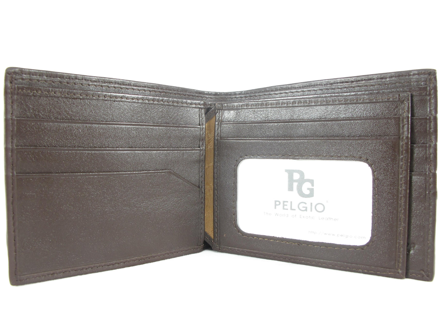 Genuine Caiman Crocodile Head Bump Skin Leather Bifold Wallet