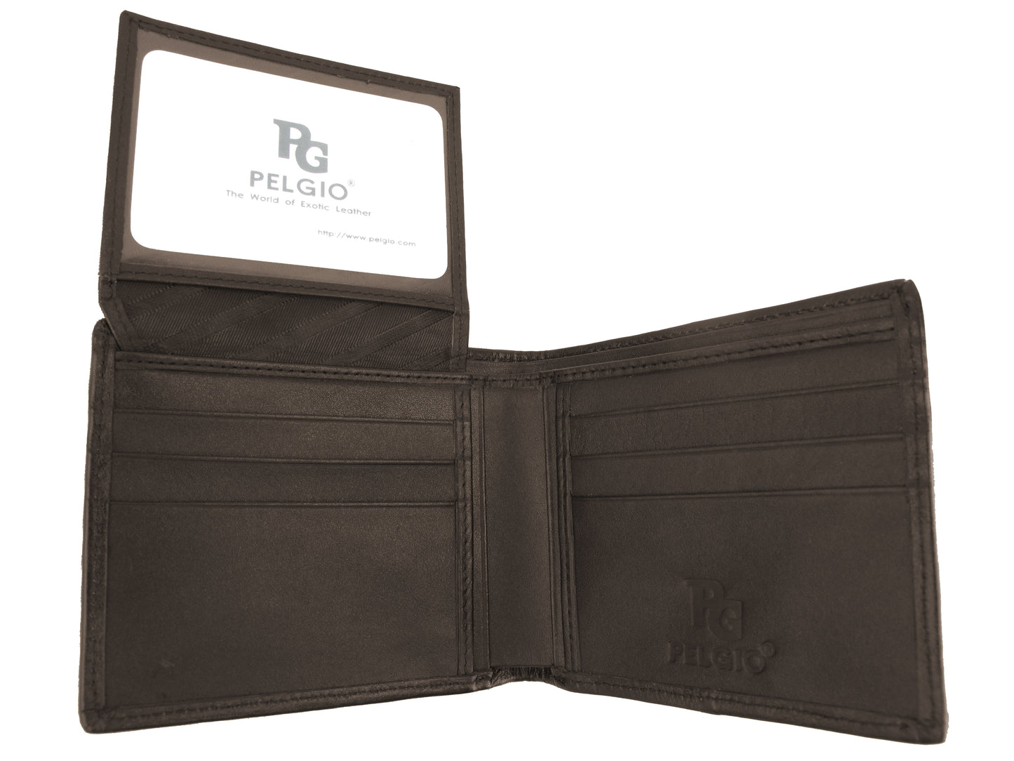 Genuine Caiman Crocodile Head Bump Skin Leather Bifold Wallet