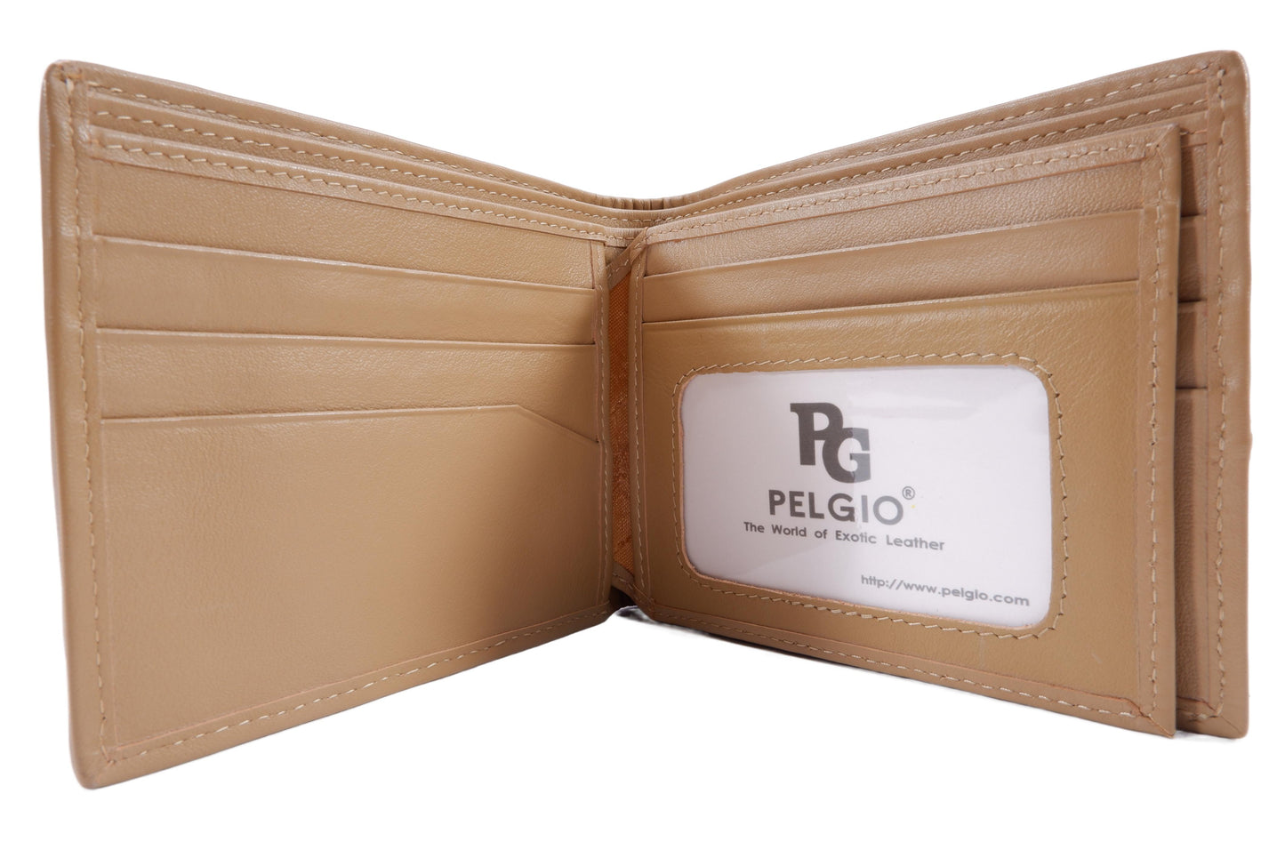 Genuine Caiman Crocodile Head Bump Skin Leather Bifold Wallet