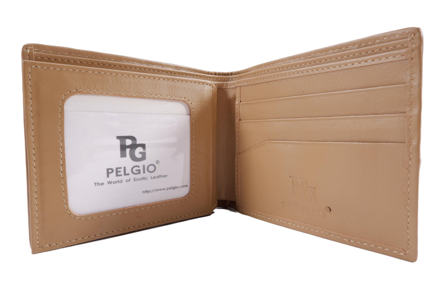 Genuine Caiman Crocodile Head Bump Skin Leather Bifold Wallet