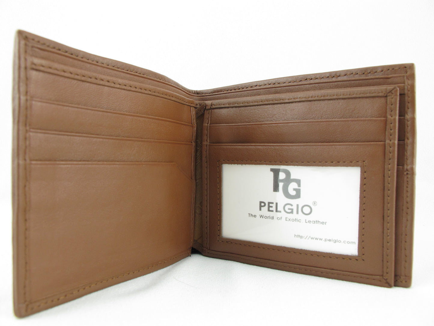 Genuine Caiman Crocodile Head Bump Skin Leather Bifold Wallet