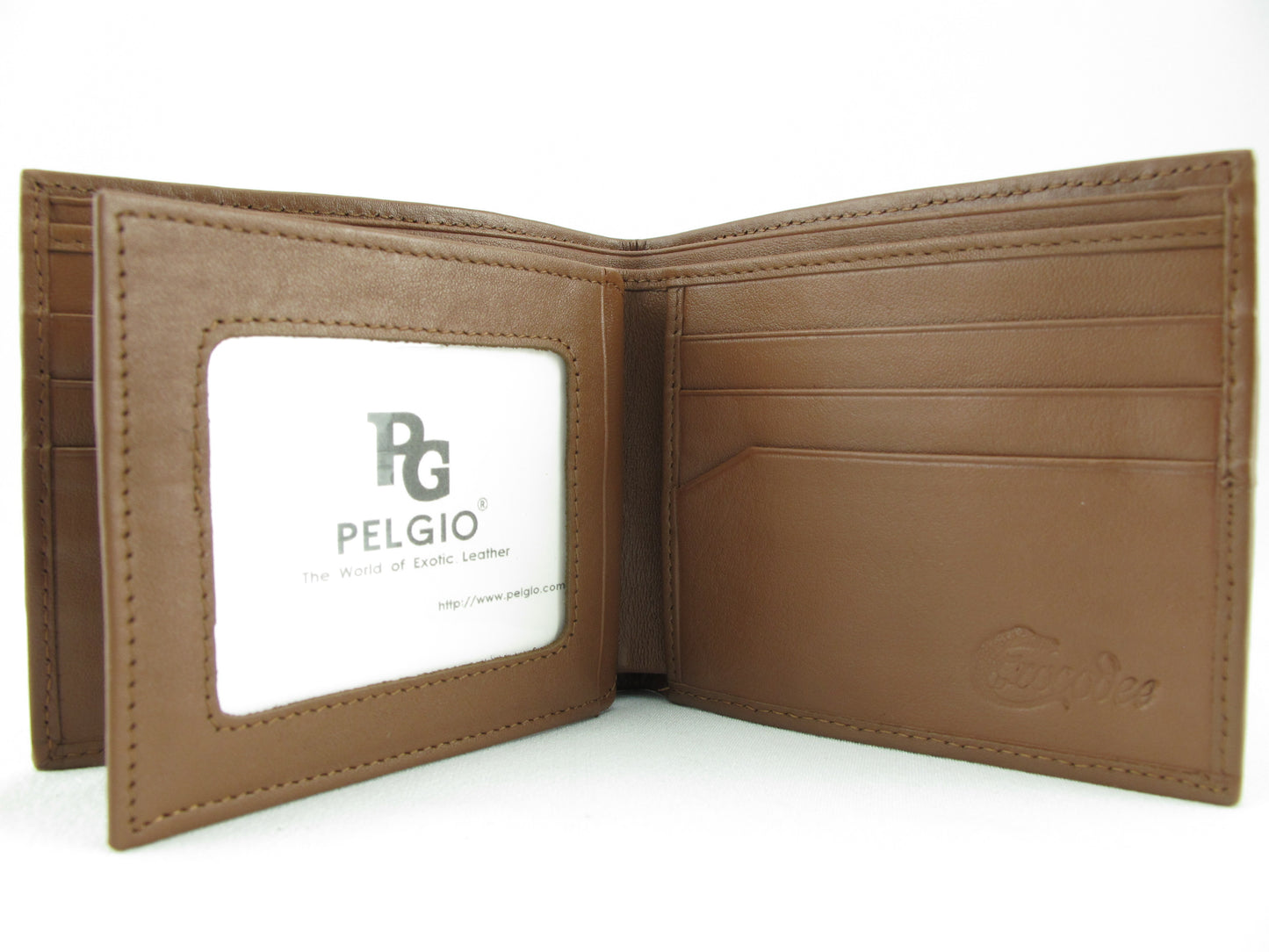 Genuine Caiman Crocodile Head Bump Skin Leather Bifold Wallet