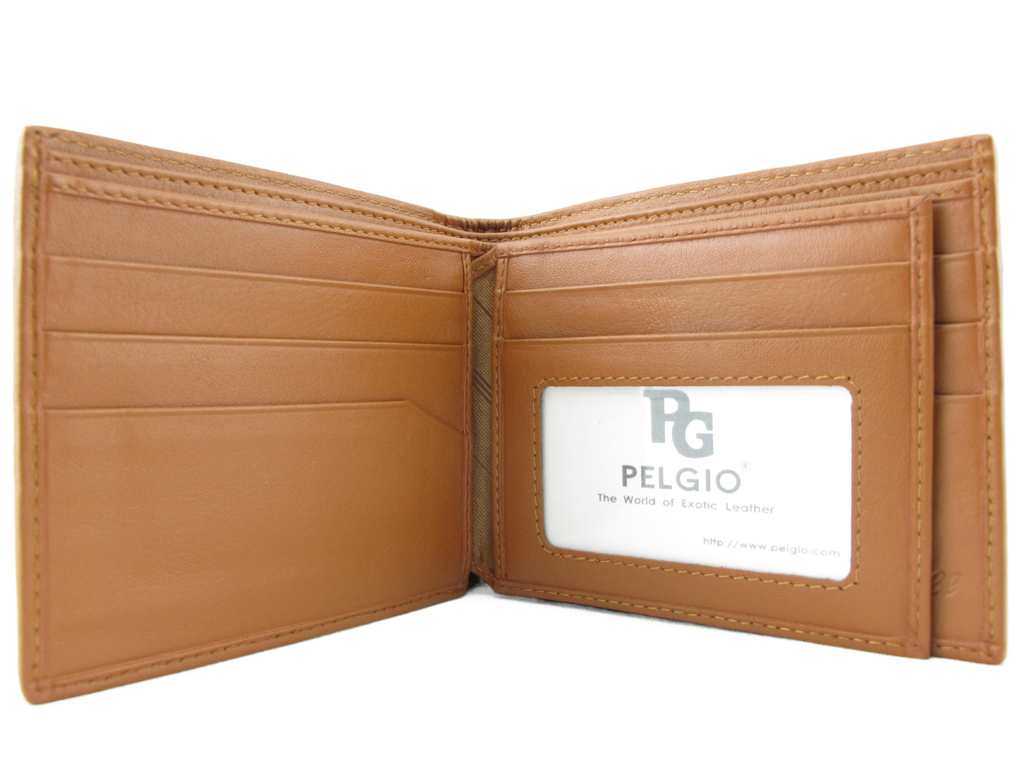 Genuine Caiman Crocodile Head Bump Skin Leather Bifold Wallet