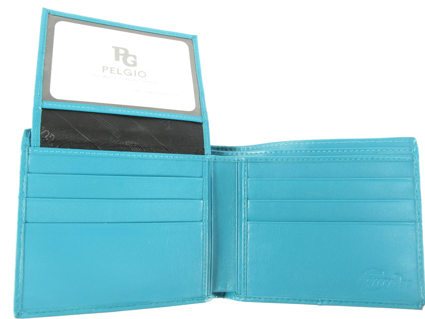 Genuine Caiman Crocodile Head Bump Skin Leather Bifold Wallet