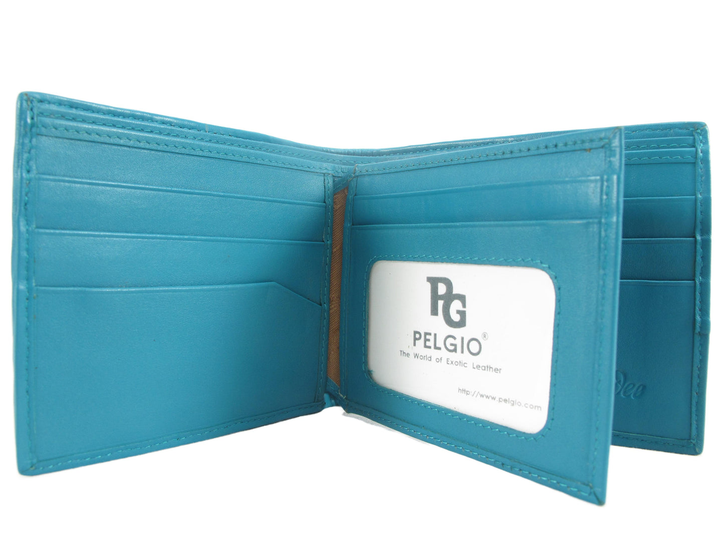 Genuine Caiman Crocodile Head Bump Skin Leather Bifold Wallet