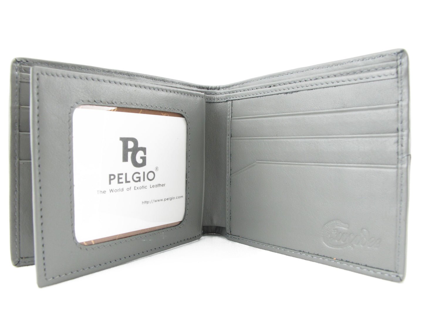 Genuine Caiman Crocodile Head Bump Skin Leather Bifold Wallet