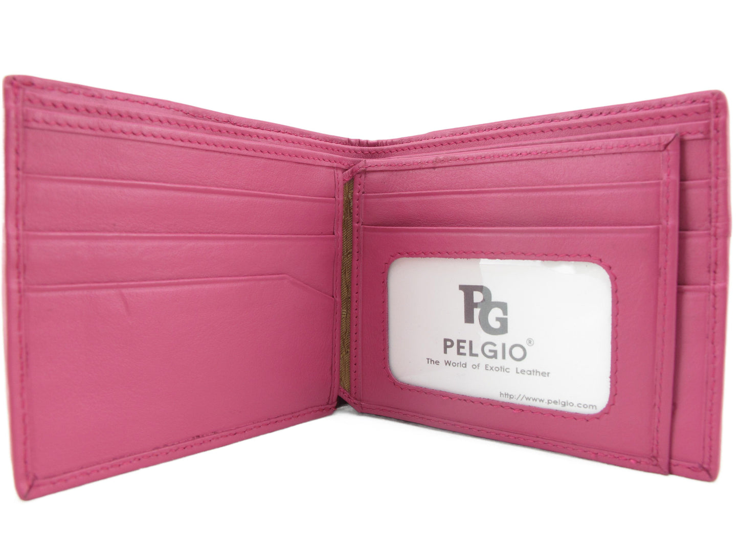 Genuine Caiman Crocodile Head Bump Skin Leather Bifold Wallet