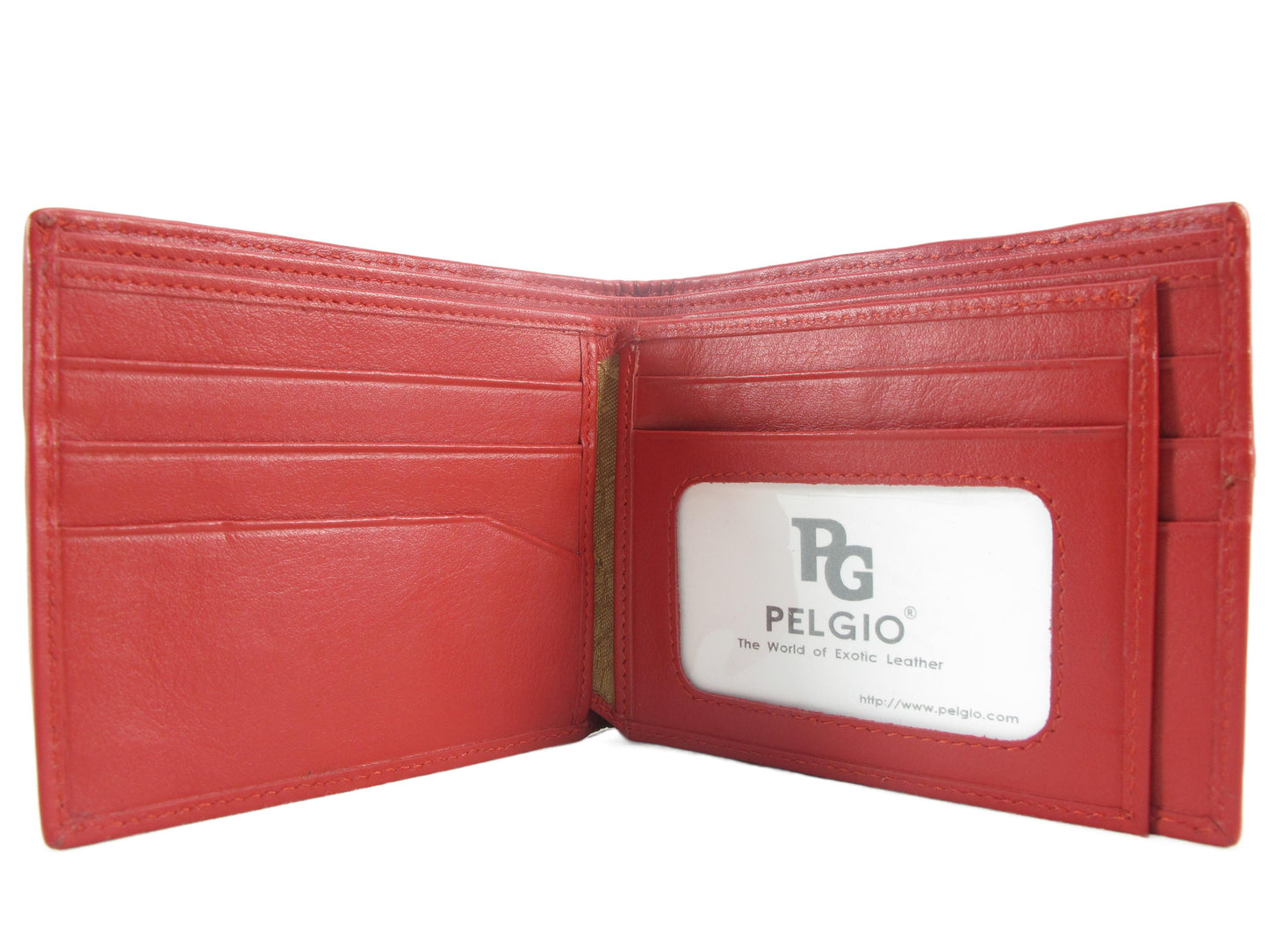 Genuine Caiman Crocodile Head Bump Skin Leather Bifold Wallet