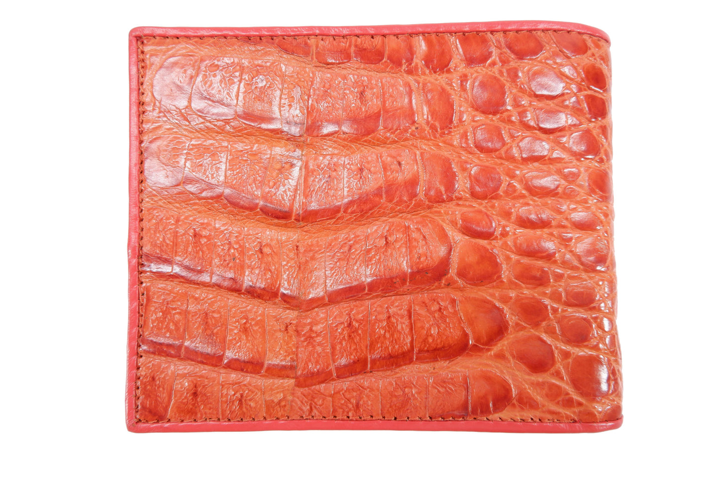Genuine Caiman Crocodile Head Bump Skin Leather Bifold Wallet