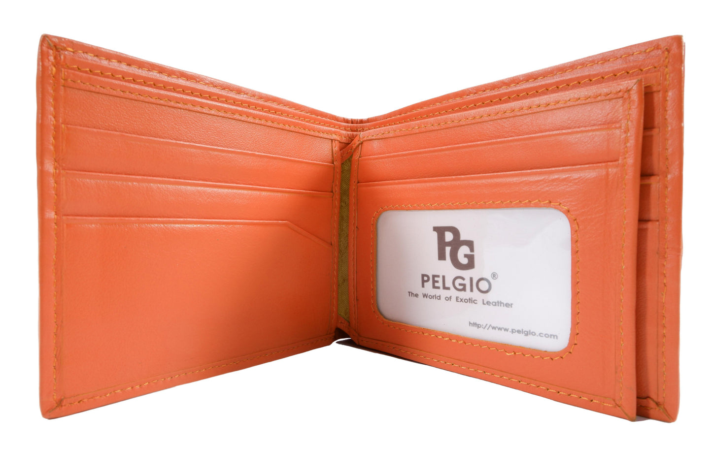 Genuine Caiman Crocodile Head Bump Skin Leather Bifold Wallet