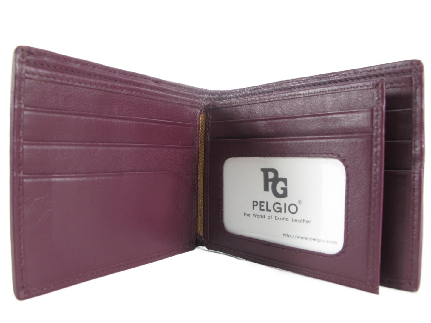 Genuine Caiman Crocodile Head Bump Skin Leather Bifold Wallet