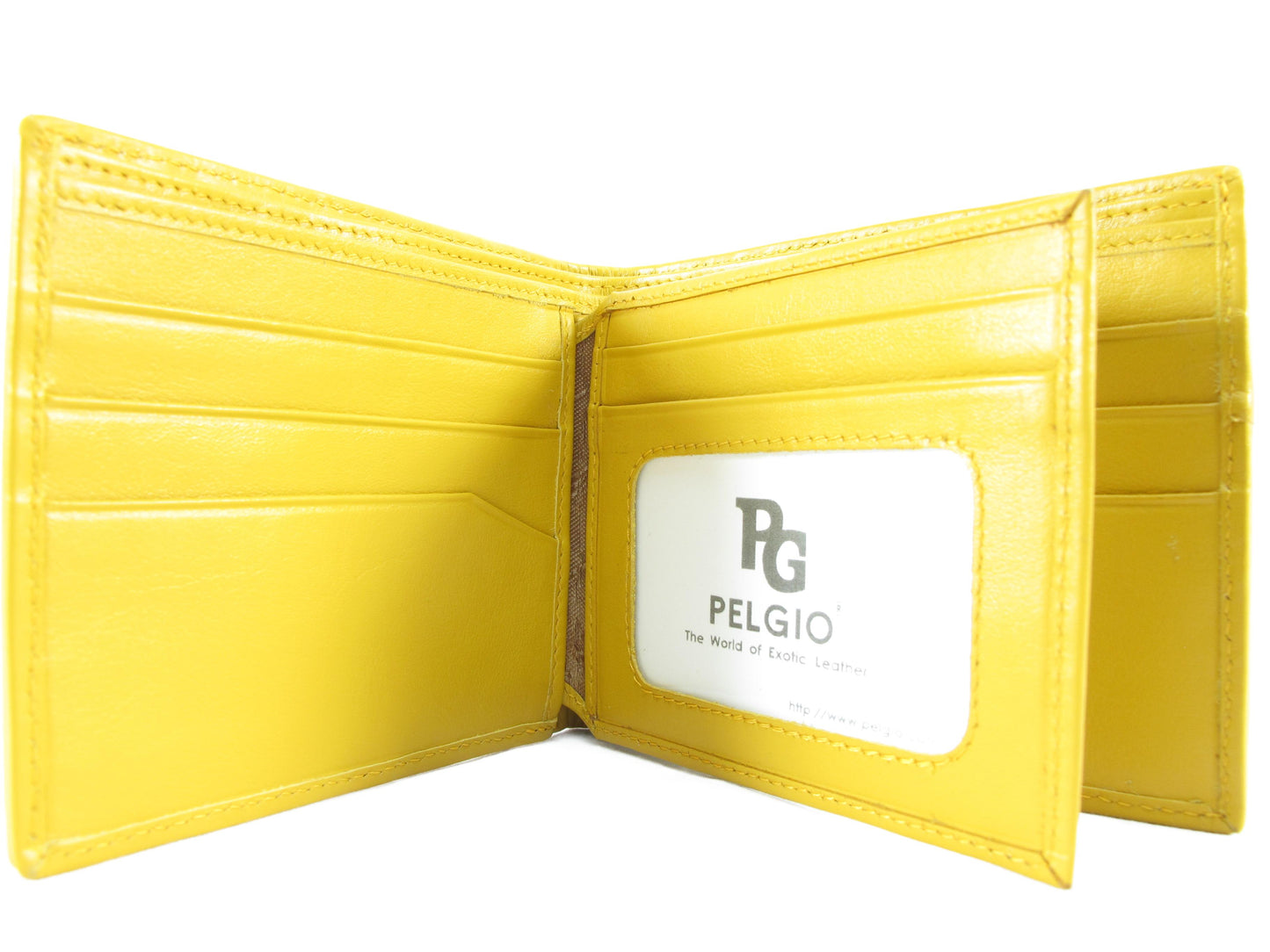 Genuine Caiman Crocodile Head Bump Skin Leather Bifold Wallet