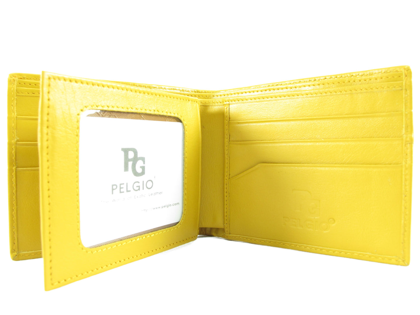 Genuine Caiman Crocodile Head Bump Skin Leather Bifold Wallet