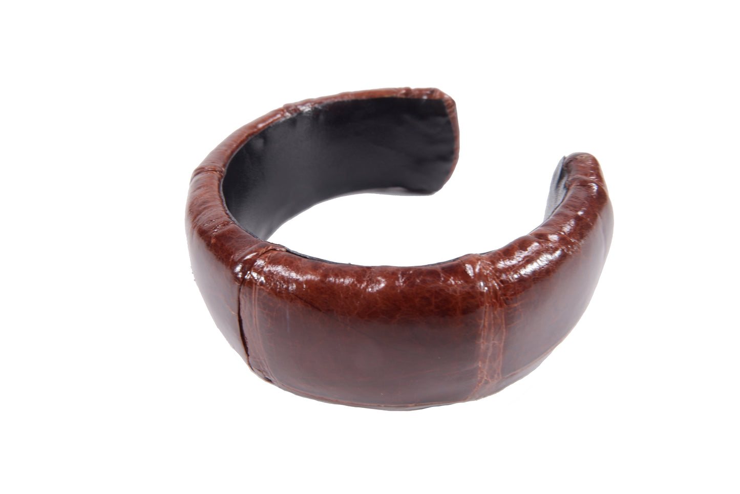 Genuine Crocodile Belly Skin Leather Bangle Cuff Bracelet