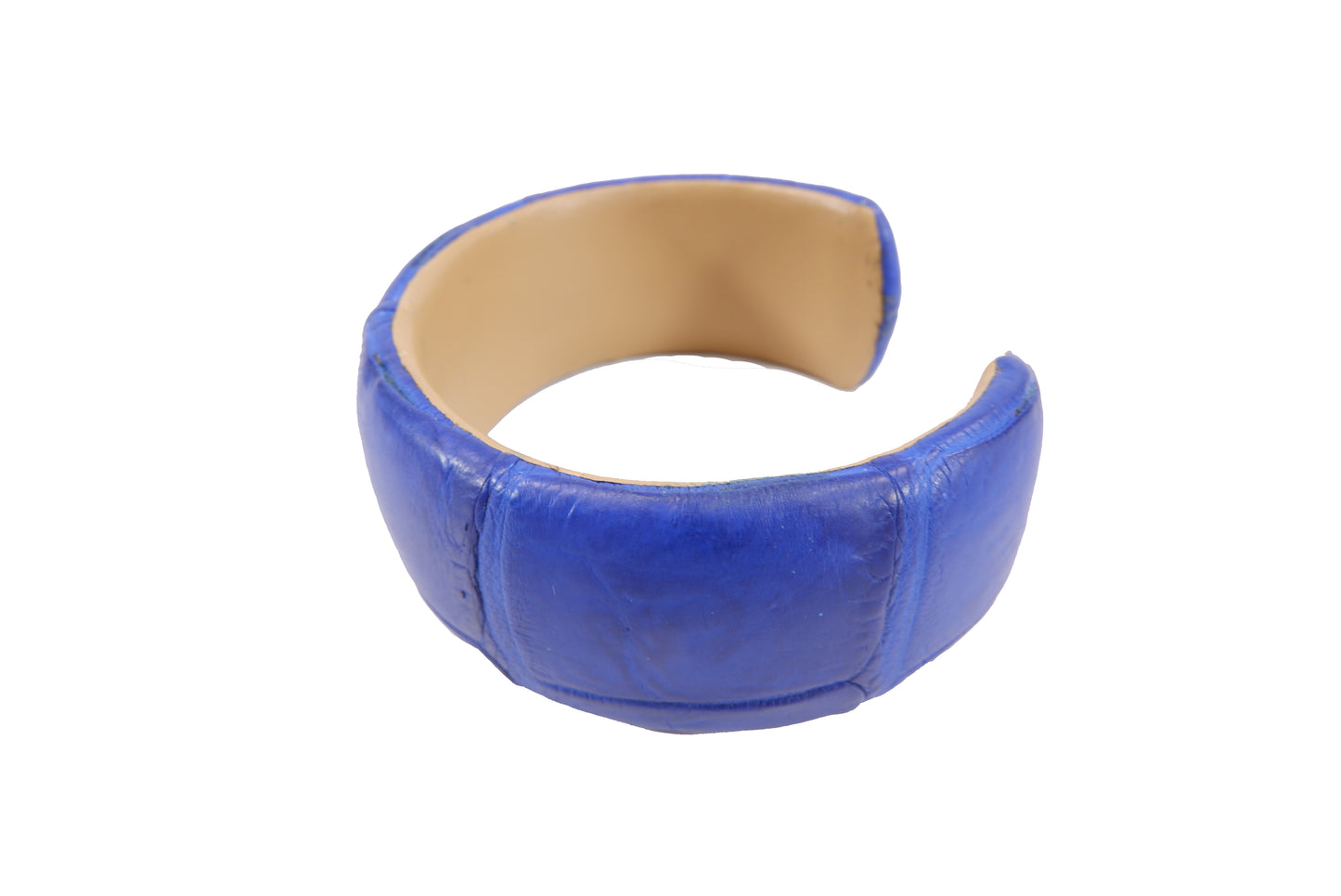 Genuine Crocodile Belly Skin Leather Bangle Cuff Bracelet