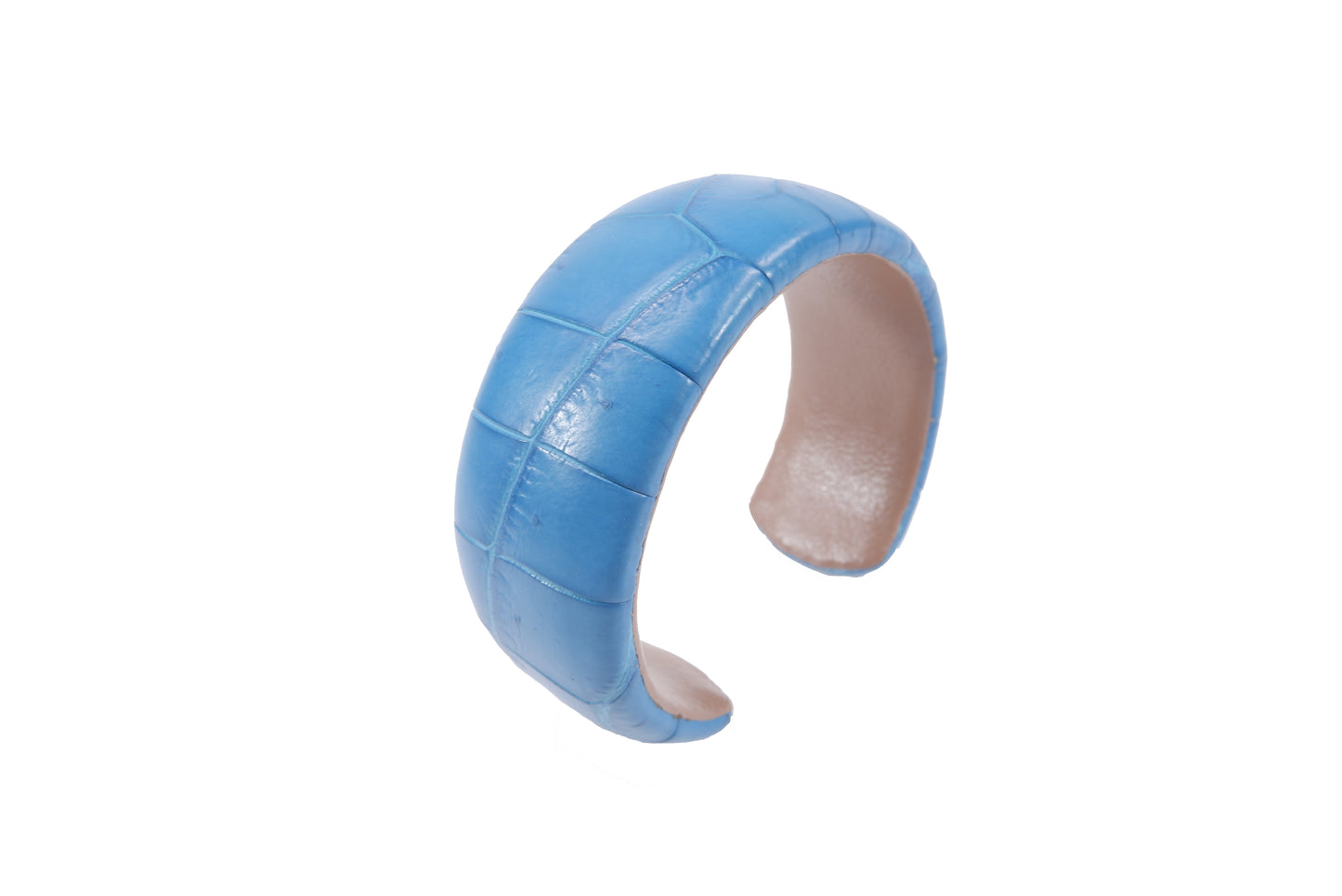 Genuine Crocodile Belly Skin Leather Bangle Cuff Bracelet