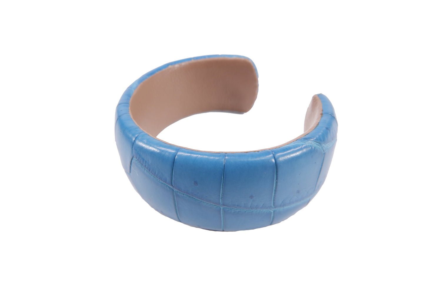 Genuine Crocodile Belly Skin Leather Bangle Cuff Bracelet