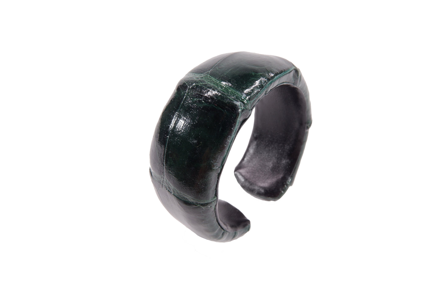 Genuine Crocodile Belly Skin Leather Bangle Cuff Bracelet