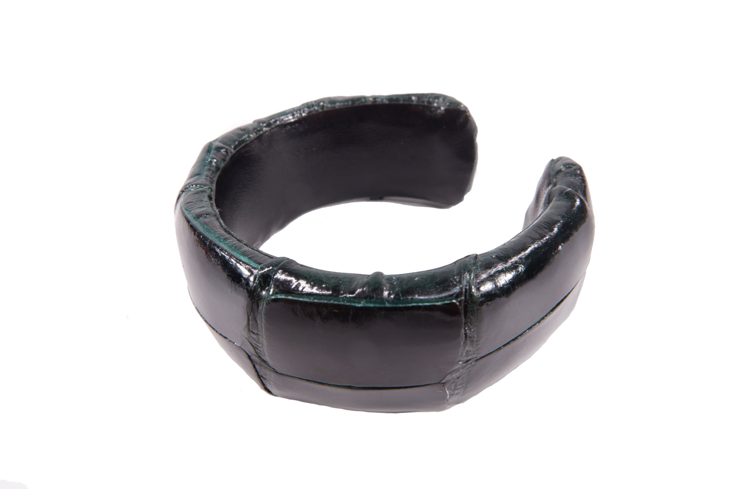 Genuine Crocodile Belly Skin Leather Bangle Cuff Bracelet