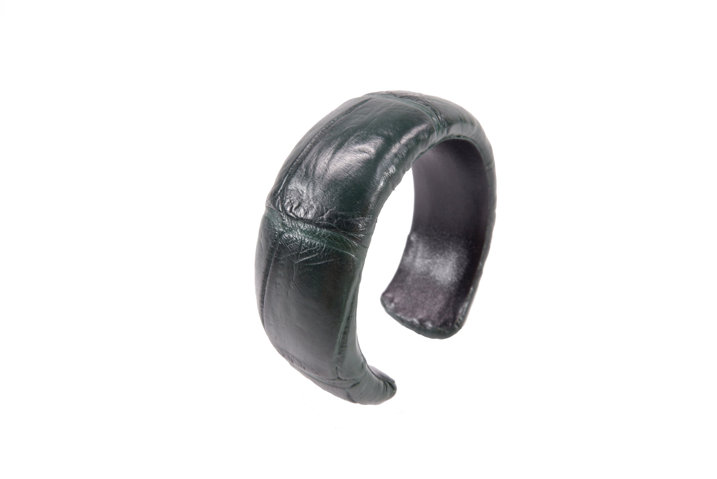 Genuine Crocodile Belly Skin Leather Bangle Cuff Bracelet