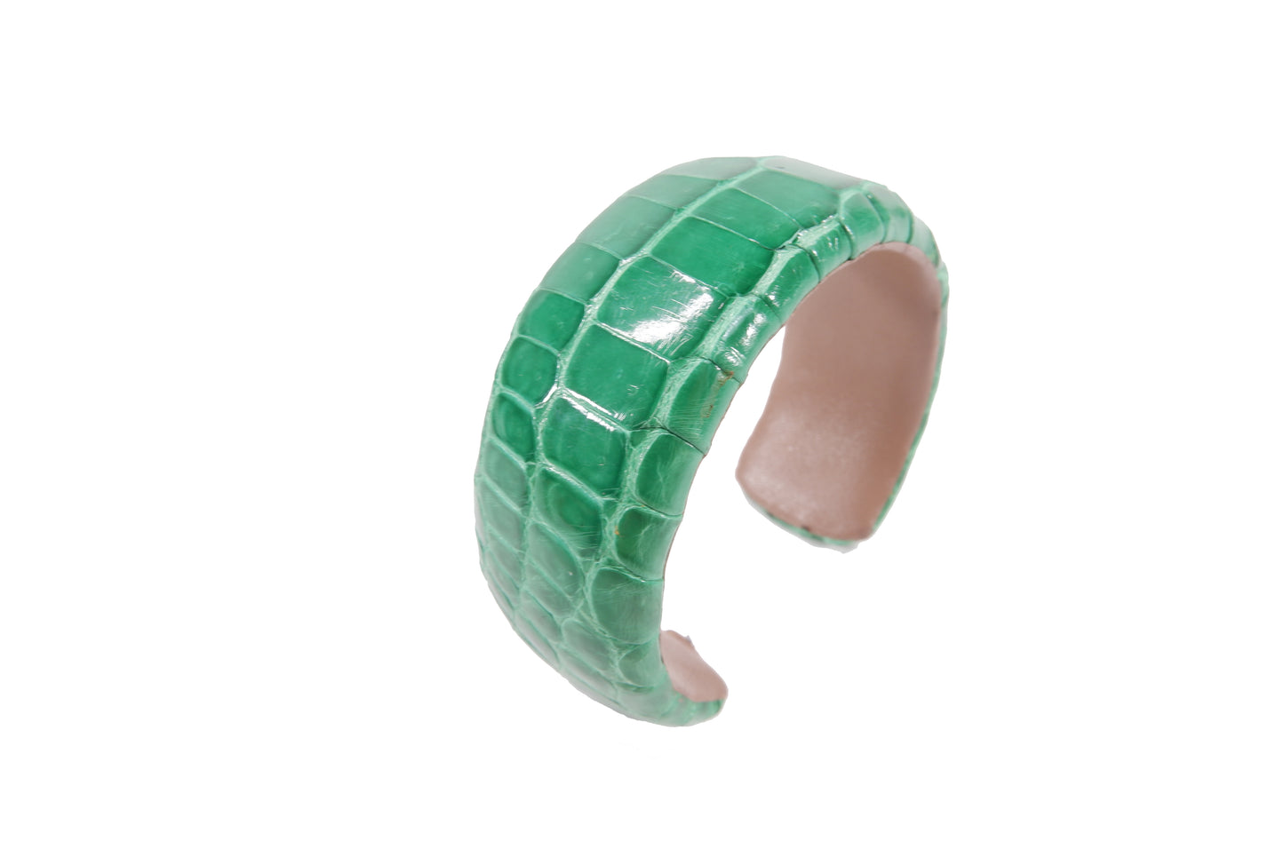 Genuine Crocodile Belly Skin Leather Bangle Cuff Bracelet