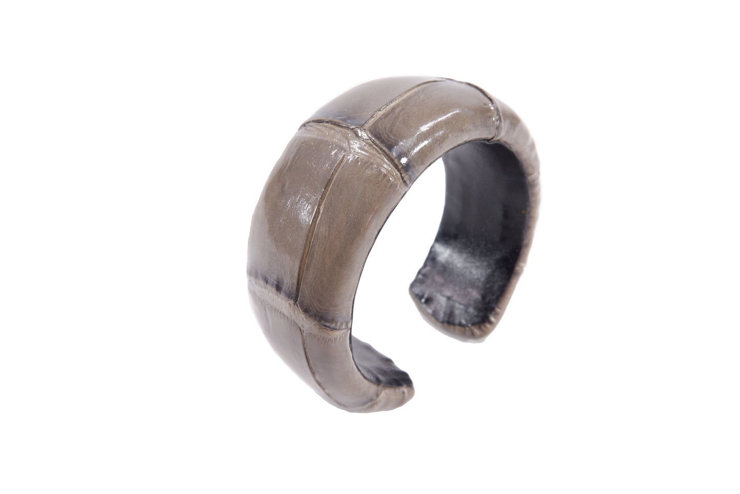 Genuine Crocodile Belly Skin Leather Bangle Cuff Bracelet