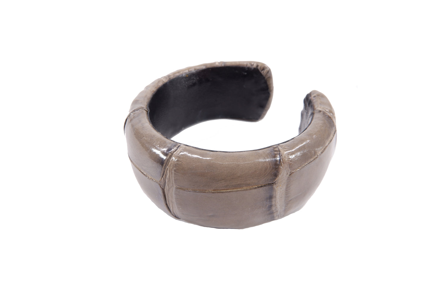 Genuine Crocodile Belly Skin Leather Bangle Cuff Bracelet