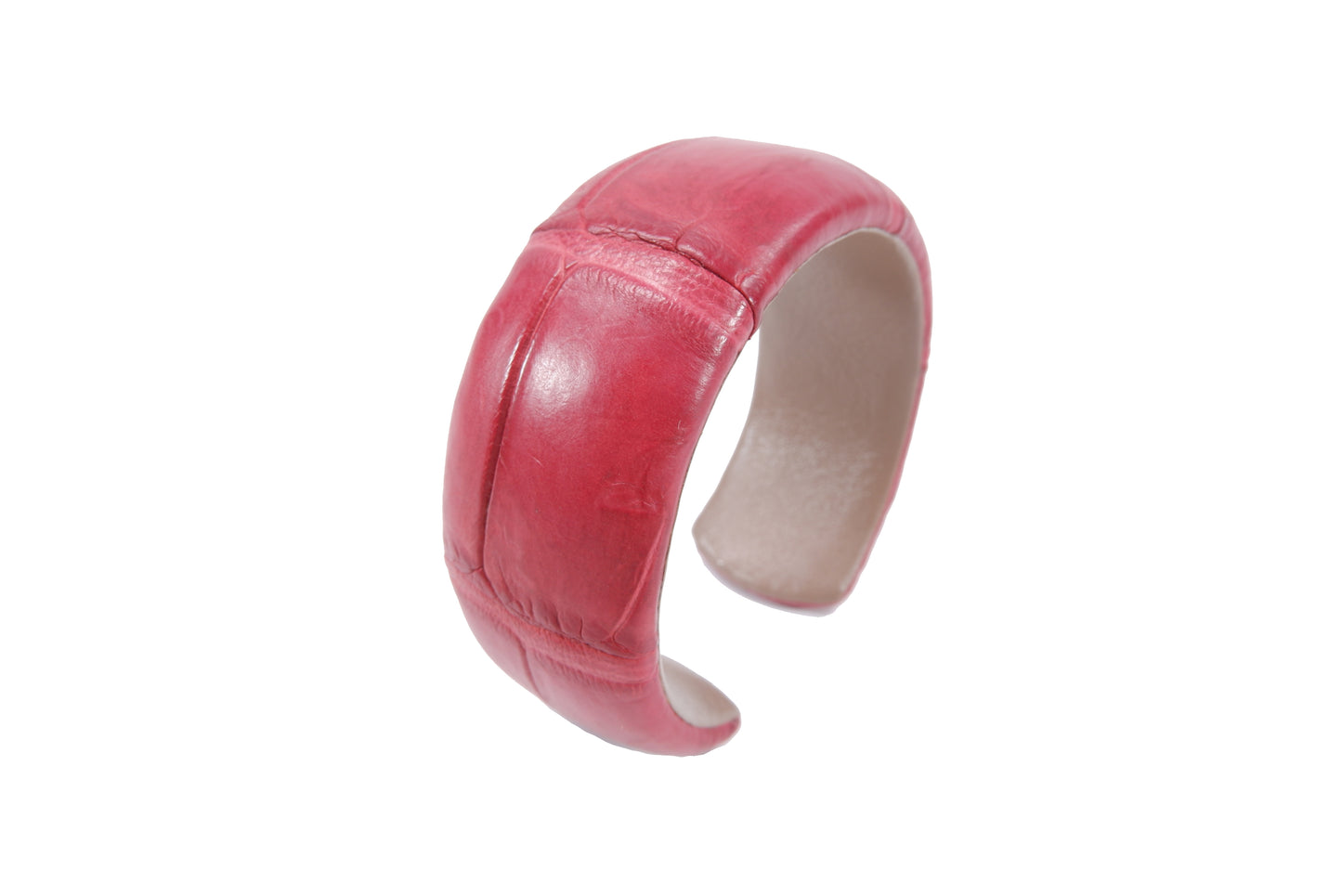 Genuine Crocodile Belly Skin Leather Bangle Cuff Bracelet