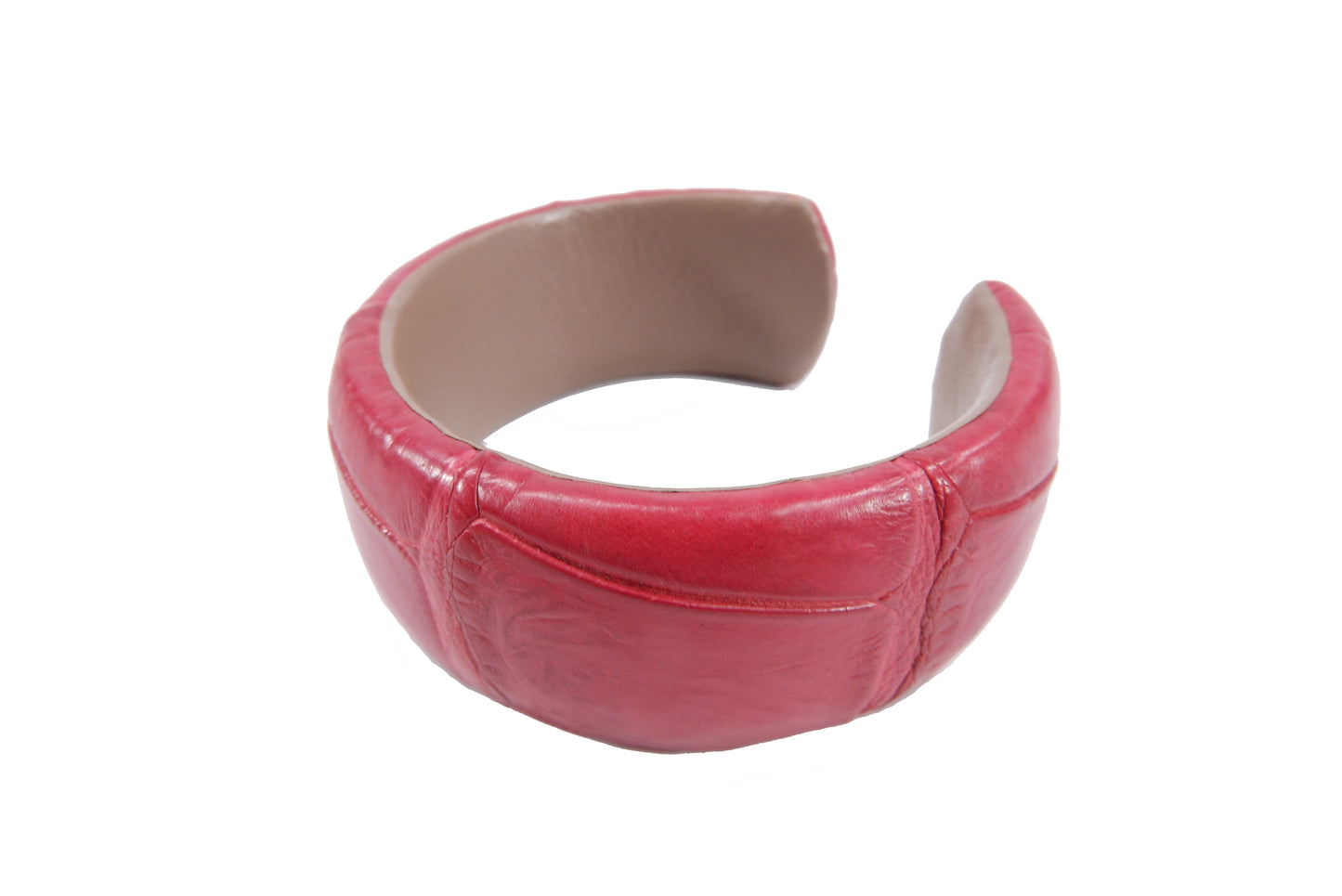 Genuine Crocodile Belly Skin Leather Bangle Cuff Bracelet