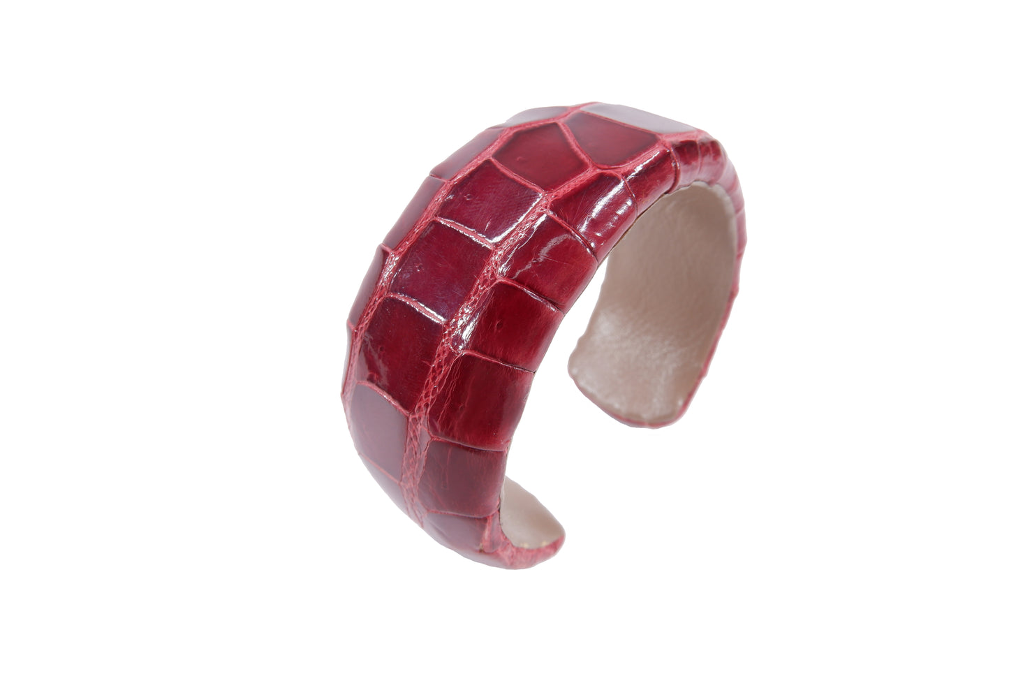 Genuine Crocodile Belly Skin Leather Bangle Cuff Bracelet