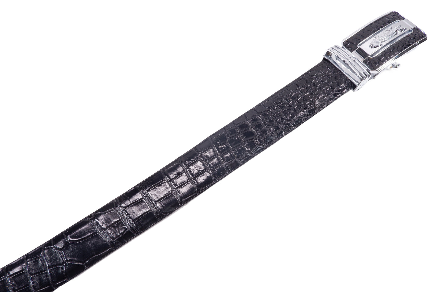 Genuine Crocodile Belly Skin Leather Auto Locking Luxury Men's Belt