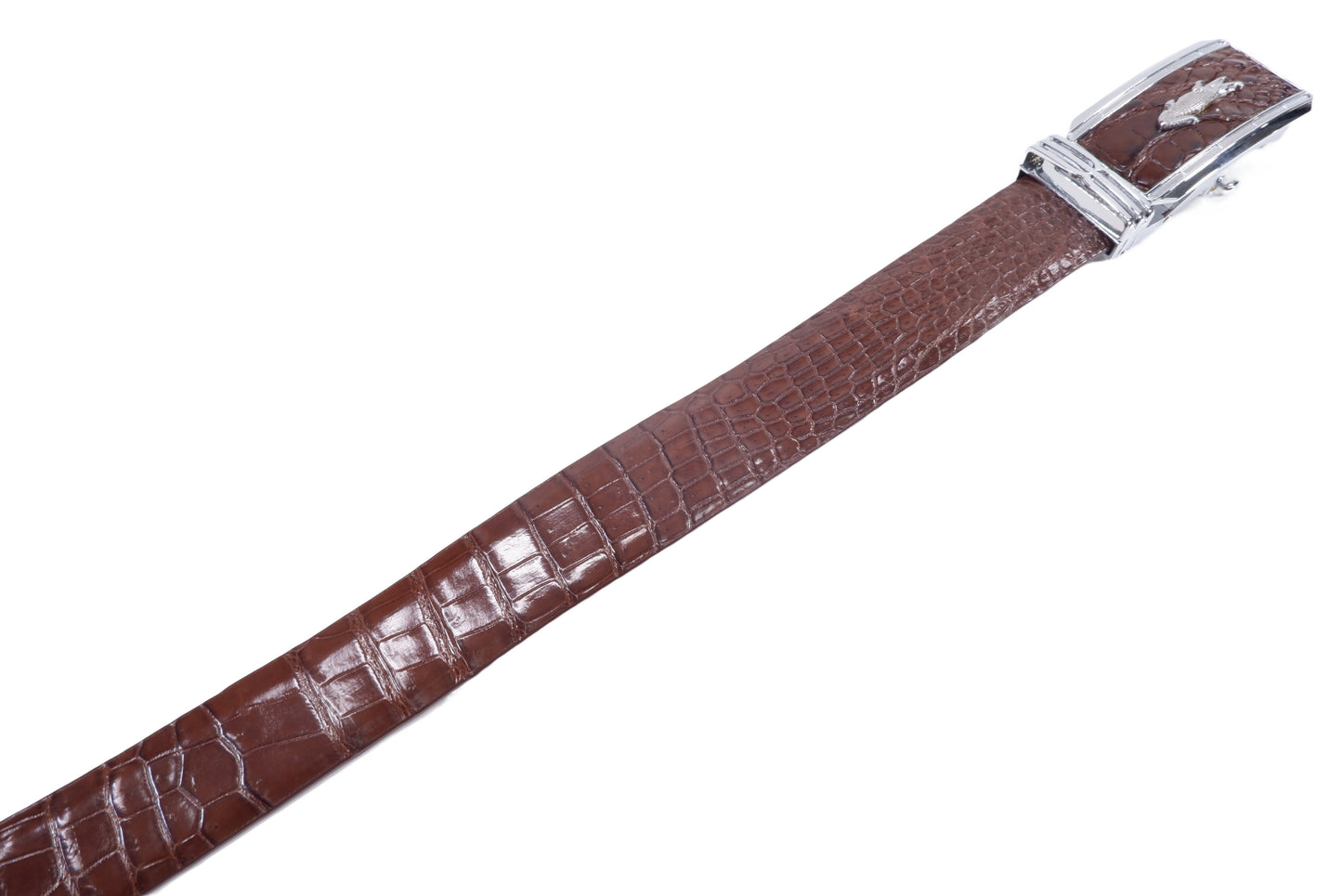 Genuine Crocodile Belly Skin Leather Auto Locking Luxury Men's Belt