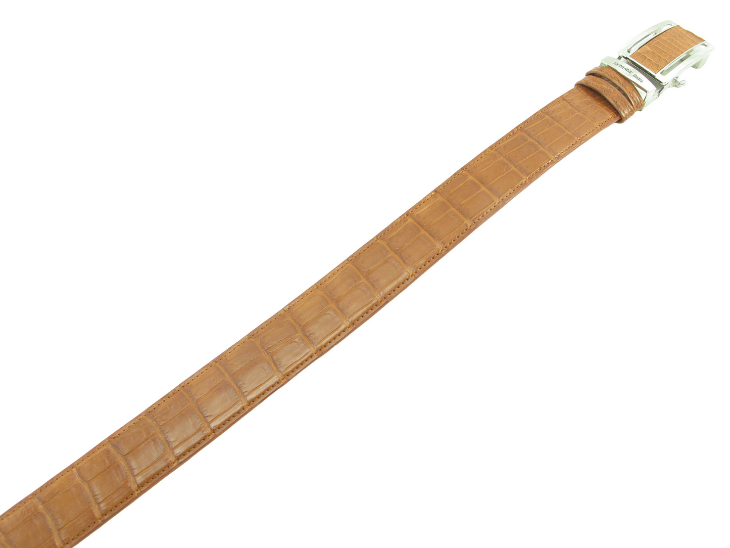 Genuine Crocodile Belly Skin Leather Auto Locking Luxury Men's Belt