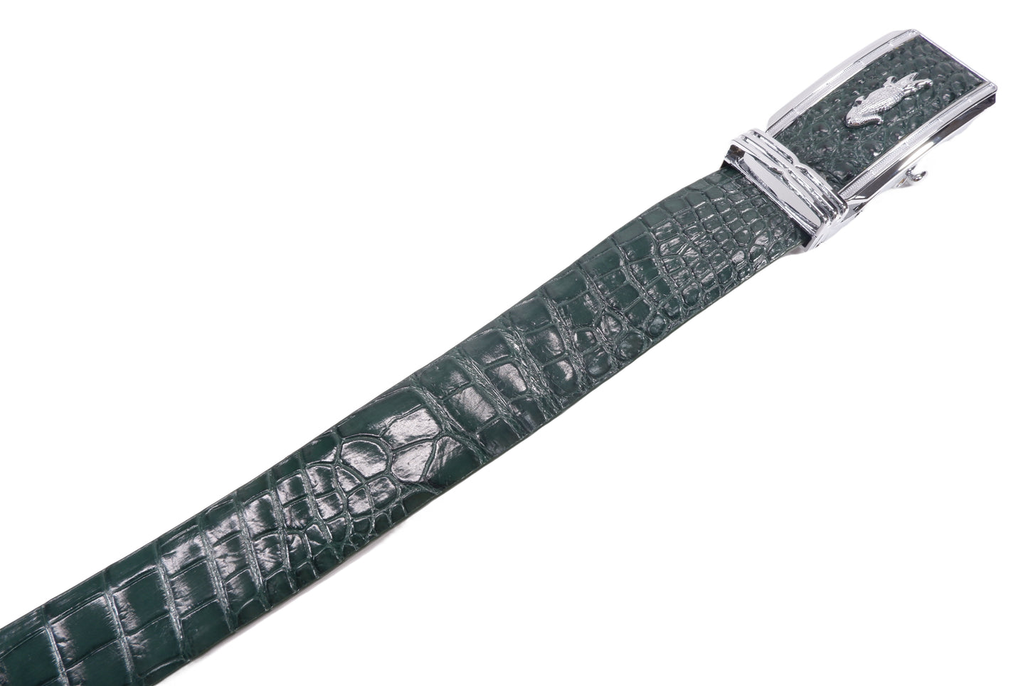 Genuine Crocodile Belly Skin Leather Auto Locking Luxury Men's Belt