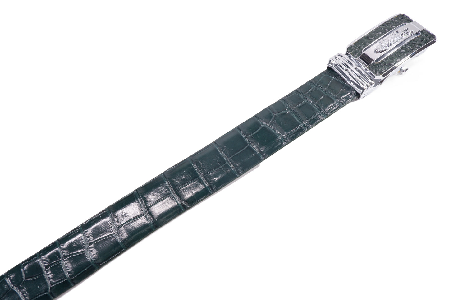 Genuine Crocodile Belly Skin Leather Auto Locking Luxury Men's Belt