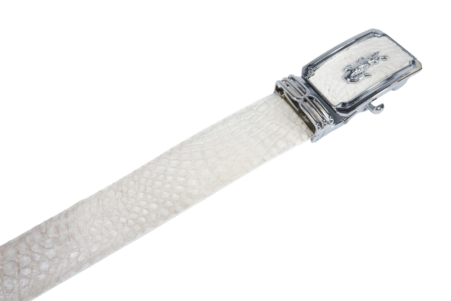 Genuine Crocodile Belly Skin Leather Auto Locking Luxury Men's Belt