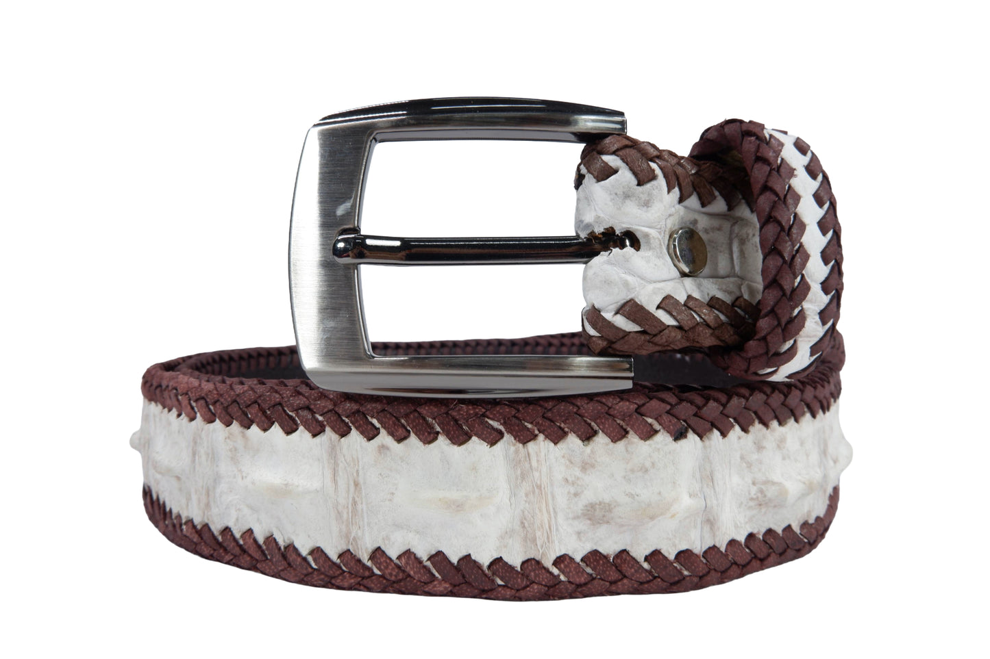 Genuine Crocodile Single Hornback Skin Leather Casual Handmade Belt
