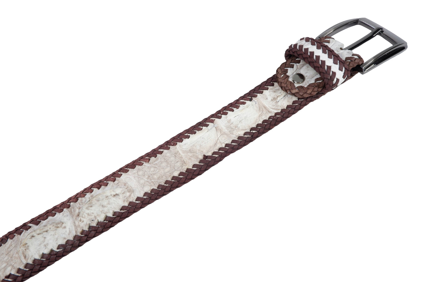 Genuine Crocodile Single Hornback Skin Leather Casual Handmade Belt