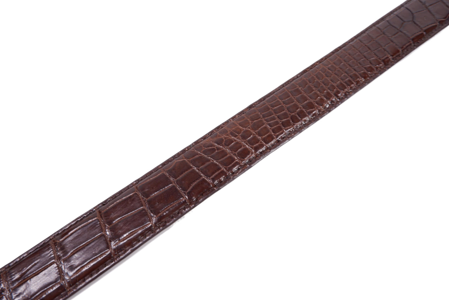 Genuine Crocodile Belly Skin Leather Auto Locking Men's Belt