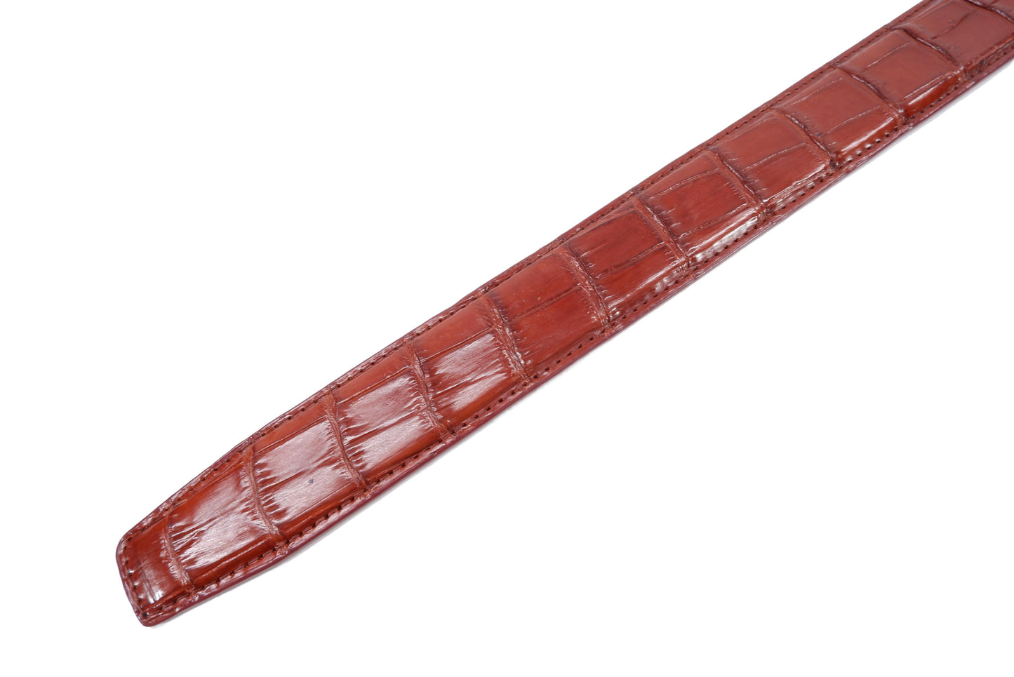 Genuine Crocodile Belly Skin Leather Auto Locking Men's Belt