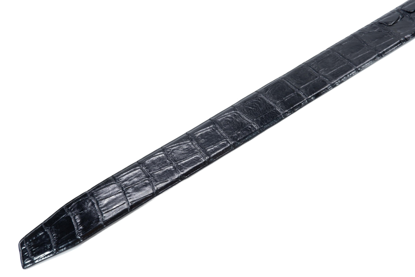 Genuine Crocodile Single Backbone Skin Leather Auto Locking Men's Belt