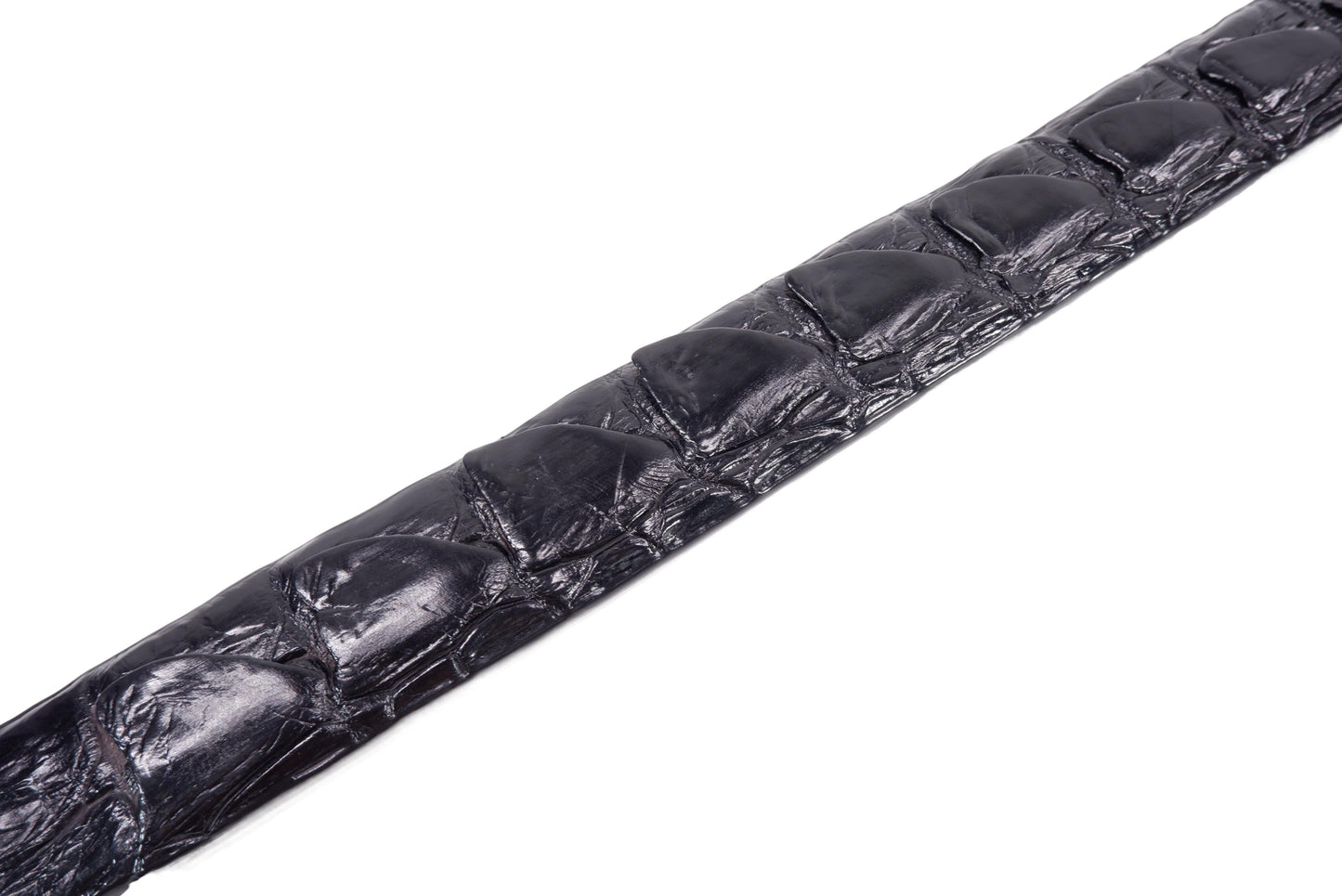 Genuine Crocodile Tail Skin Leather Auto Locking Men's Belt