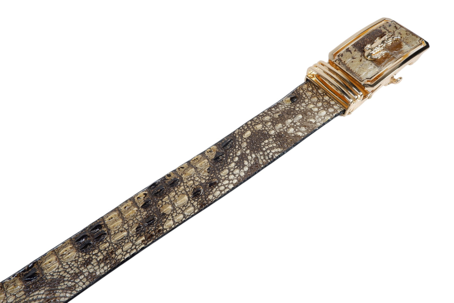 Genuine Crocodile Skin Leather Auto Locking Men's Belt