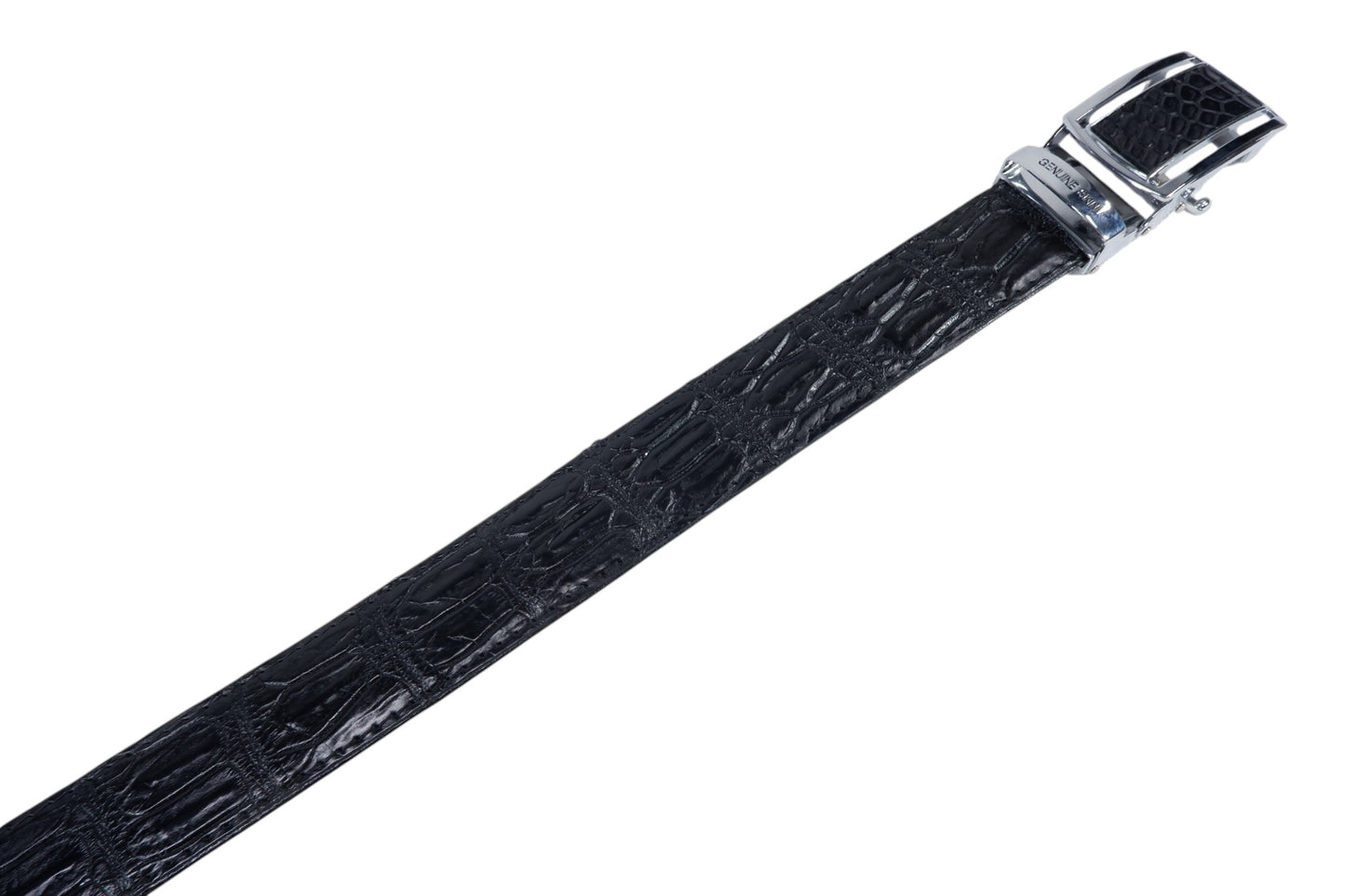 Genuine Crocodile Skin Leather Auto Locking Men's Belt
