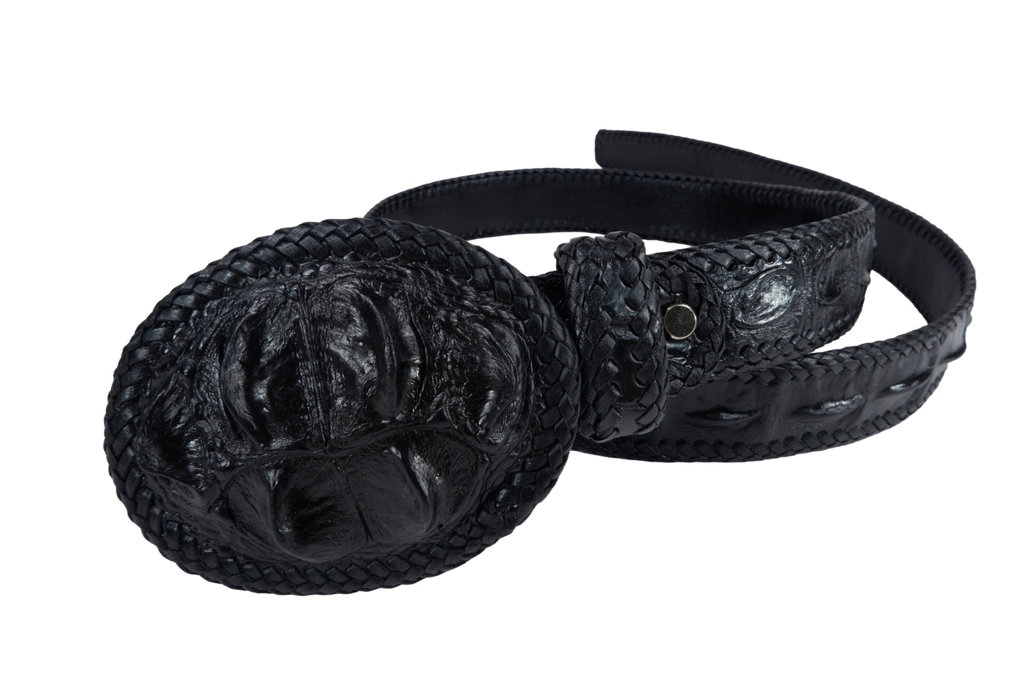 Genuine Crocodile Single Hornback Skin Leather Cowboy Handmade Belt