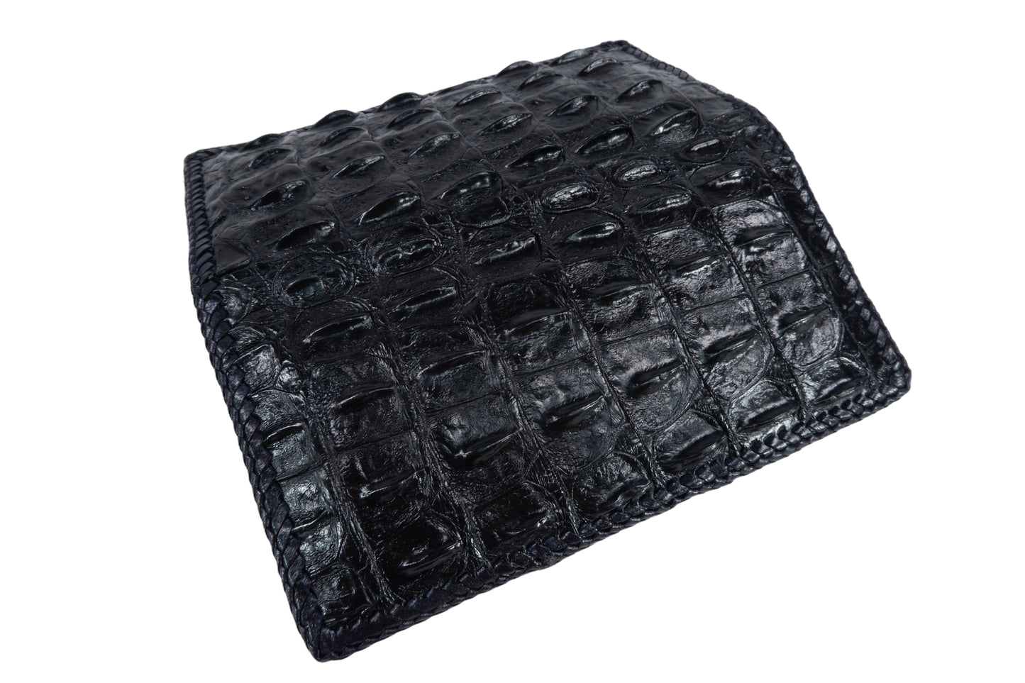 Genuine Crocodile Backbone Skin Leather Checkbook Long Handmade Wallet