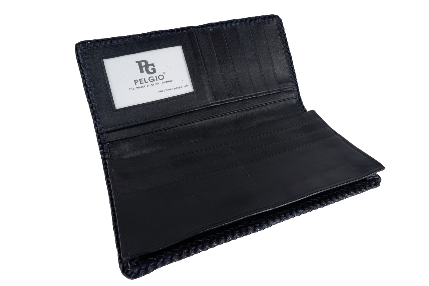 Genuine Crocodile Backbone Skin Leather Checkbook Long Handmade Wallet