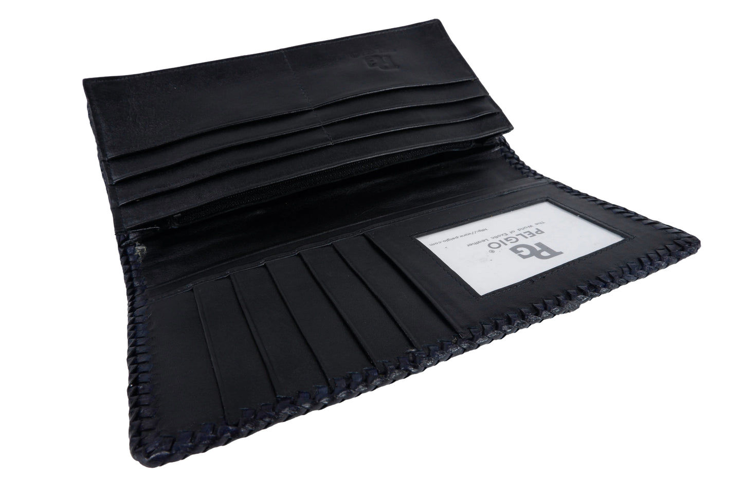 Genuine Crocodile Backbone Skin Leather Checkbook Long Handmade Wallet