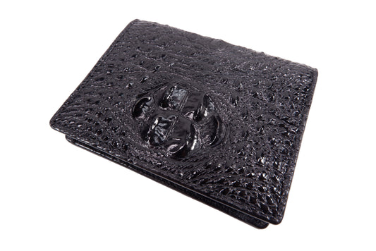 Genuine Crocodile Hornback Skin Leather Business & Credit Card Holder Wallet